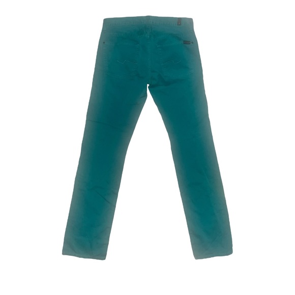 SEVEN 7 FOR ALL MANKIND MENS STANDARD Pant 31”inseam Green STRAIGHT LEG cotton - Picture 4 of 8